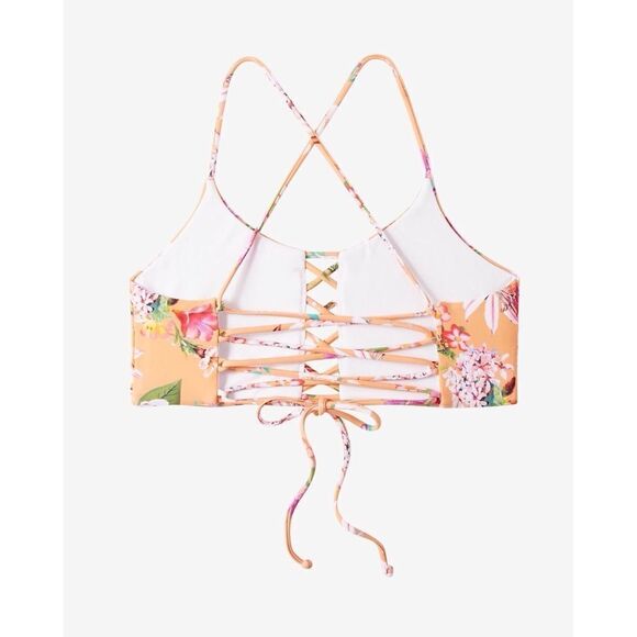 ✨ FLORAL LACE-UP CRISSCROSS STRAP BIKINI SWIM TOP✨ - Picture 3 of 3
